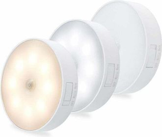 OEM L&aacute;mpara De Noche Led Para Interiores Con Sensor De Movimiento, Carga Usb, 1 Vatio, Encendido Autom&aacute;tico, 3 Modos, Paquete De 3 Unidades