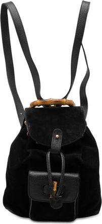Gucci Pre-owned Gucci Suede Bamboo Backpack Unisex 5RH4AA4S0XNMT3UY