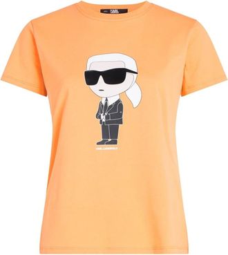 Karl Lagerfeld Ikonik 2.0 Karl T-shirt - Dames - T-shirts - Oranje - XL - Katoen - Tops