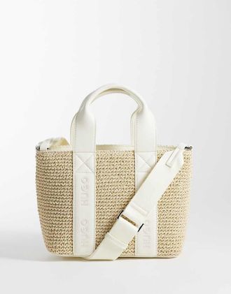 HUGO BOSS Borsa shopping piccola bianca-Bianco