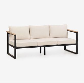 Sklum Sof&aacute; De Jard&iacute;n De 3 Plazas En Aluminio Y Madera De Acacia Lipov Sklum