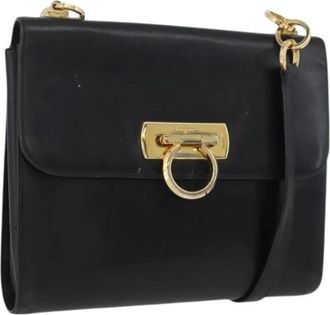 Ferragamo Pre-owned Shoulder Bags, female, Black, Size: ONE SIZE Pre-owned Leather Shoulder Bag