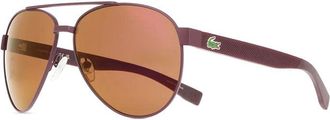 Lacoste Sunglasses Aviator Full Rim, Matte Red Frame And Brown Lens L185S615