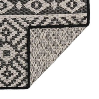 Berkfield Home Outdoor Flatweave Rug 200x280 cm Black Stripes | Size: Medium