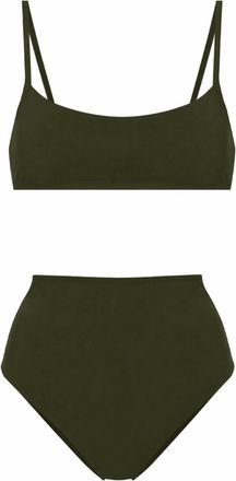 Lido Green Solid Swimwear