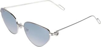 Cartier Cat Eye Zonnebril - unisex - Zonnebrillen - Grijs - 57 MM - Accessoires