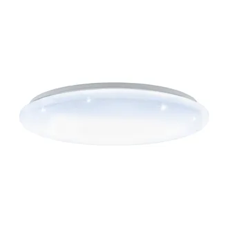Loops Flush Ceiling Light White Shade White Plastic With Crystal Effect Bulb LED 40W