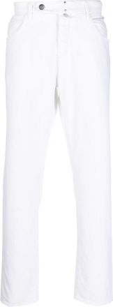 Incotex off-centre button-fastening trousers - men - Cotton/Cotton/Spandex/Elastane - 37 - White