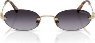 Miu Miu Sunglasses Mua54 S Zvn5 D1 Pale Gold/Smoky Gray Women