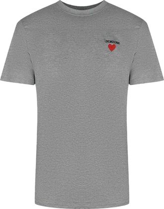 Love Moschino Katoenen heren-T-shirt (Grijs)