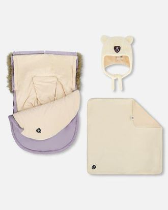 Deux par Deux Girl Bunting Bag Designed for Car Seat and Stroller in Purple Gray at Nordstrom, Size 0-6M