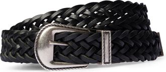 Dondup Intricate Braided Belt with Silver-Toned Buckle