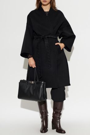 Fendi Wool Coat, Womens, Black