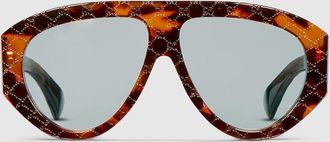 Gucci Mask Frame Sunglasses, Green