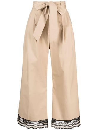 Twin-Set Broek met wijde pijpen - Beige