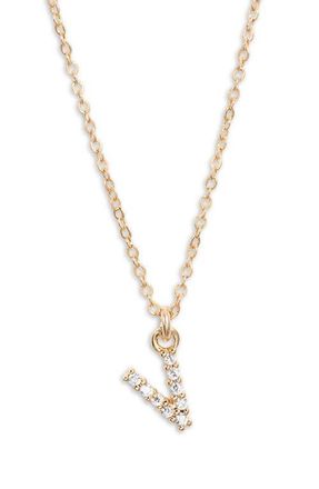 Set & Stones Gemma Initial Necklace in Gold /V at Nordstrom