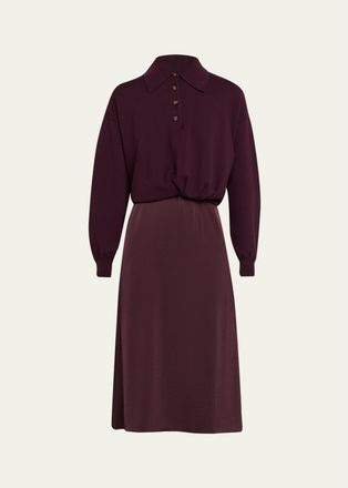 3.1 Phillip Lim Ultra-Fine Merino Wool Combo Dress