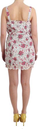 Ermanno Scervino Womens Beachwear Pink Floral Beach Mini Dress Short Cotton