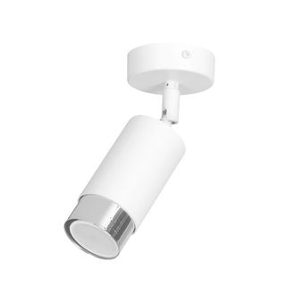 Wonderlamp Foco de techo moderno orientable cil&iacute;ndirco blanco y cromo