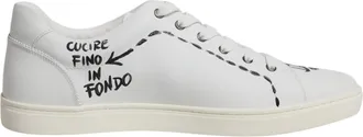 Dolce & Gabbana White Leather Milano Low Top Sneakers Mens Shoes