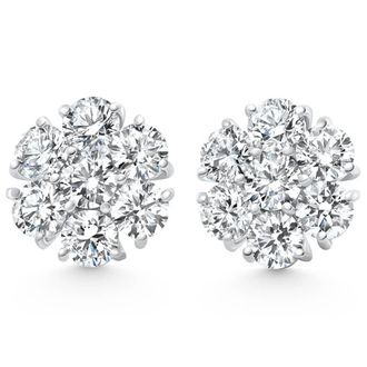 Pompeii3 1.00 - 7.00 Ct T. W. Diamond Studs Screw Back Earrings 14k Gold Lab Grown