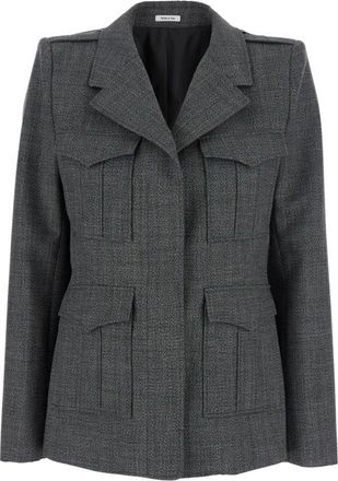 Alexander McQueen Mujer, Chaquetas, Gris, Talla: XS