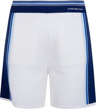 Casablanca Mesh Stripes Shorts - Heren - Korte Broeken - Wit - S - Katoen - Korte Broeken