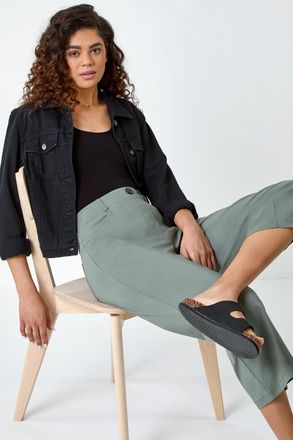 Roman Cropped Stretch Culotte
