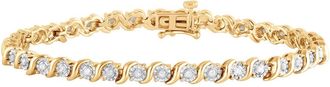DiamondMuse Diamond Muse 0.50 cttw Yellow Gold Over Sterling Silver Diamond Fashion Bracelet