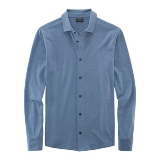 Olymp Olymp - Lange Mouw Casual Overhemd - Heren - Overhemden - Blauw - Maat: XL Leer