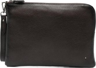 Alberto Luti Leren clutch met rits - Bruin