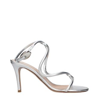 Gianvito Rossi Gray Leather Stiletto Heel Womens Sandals