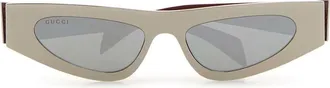Gucci Womens Gg1916s Silver Metal Cat-Eye Sunglasses