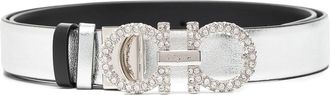 Ferragamo Gancini Strass Leather Belt