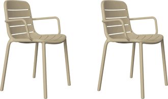 Resol Sillas Con Brazos Gina Resol Pl&aacute;stico Beige (pack De 2)