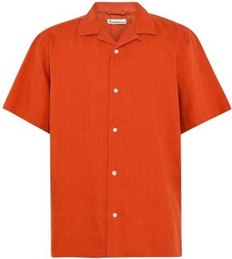 Knowledge Cotton Apparel Box S/S Linen Shirt Hemd f&uuml;r Herren | rot