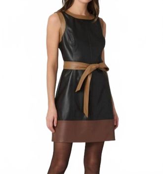 Shoshanna Shanti Dress In Jet/camel/brown
