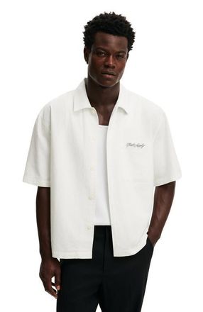 Cotton On Mens Ventura Short Sleeve Shirt in White Oxford at Nordstrom, Size X-Small