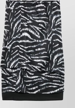The Attico layered animal print knee-length skirt