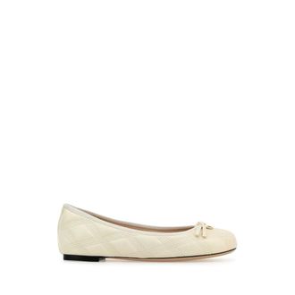 Valentino Garavani Ballerinas, female, White, Size: 7 1/2 US Ivory Leather Ballerinas