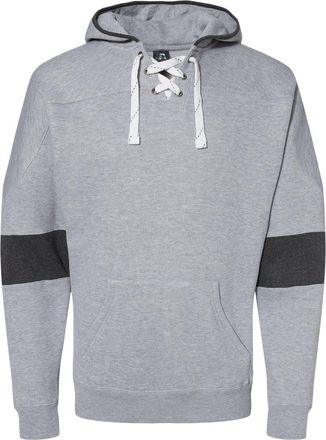 J. America Mens Sport Lace Colorblocked Fleece Hooded Sweatshirt