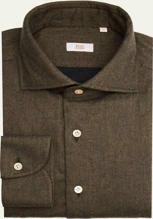 100Hands Mens Cotton Flannel Sport Shirt