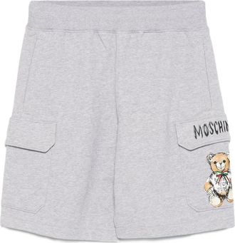 Moschino Cargo corti con applicazione orsetto - Grigio