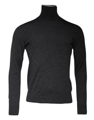 Dolce & Gabbana Mens Virgin Wool Turtleneck Gray