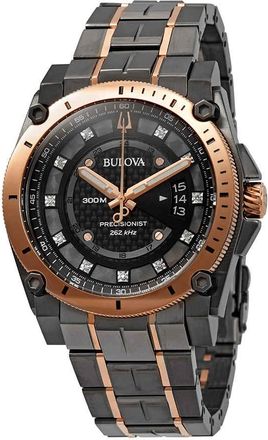 Bulova Precisionist Diamond Black Dial Mens Watch 98D149