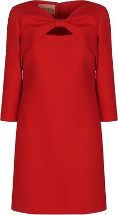Valentino Garavani Abito corto con fiocco - Rosso