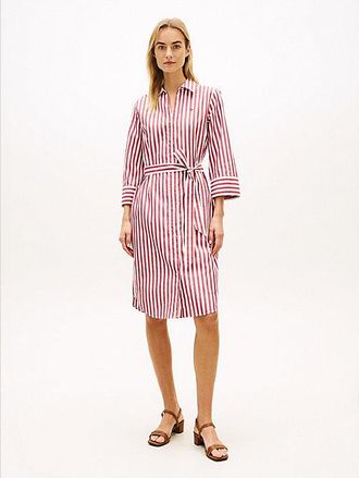 Tommy Hilfiger Vestido camisero midi con cintur&oacute;n