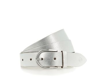 Tamaris Lederg&uuml;rtel TAMARIS Cleena Silver, Damen, Gr. 11,5, silber metallic, Rindsleder, unifarben, G&uuml;rtel Lederg&uuml;rtel, 3 cm breit, leicht strukturierte Oberf