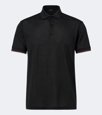 Gucci Polo de jersey de seda con Web
