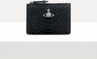 Vivienne Westwood Slim Long Card Holder Snake-effect Leather Dark-grey One Size Women